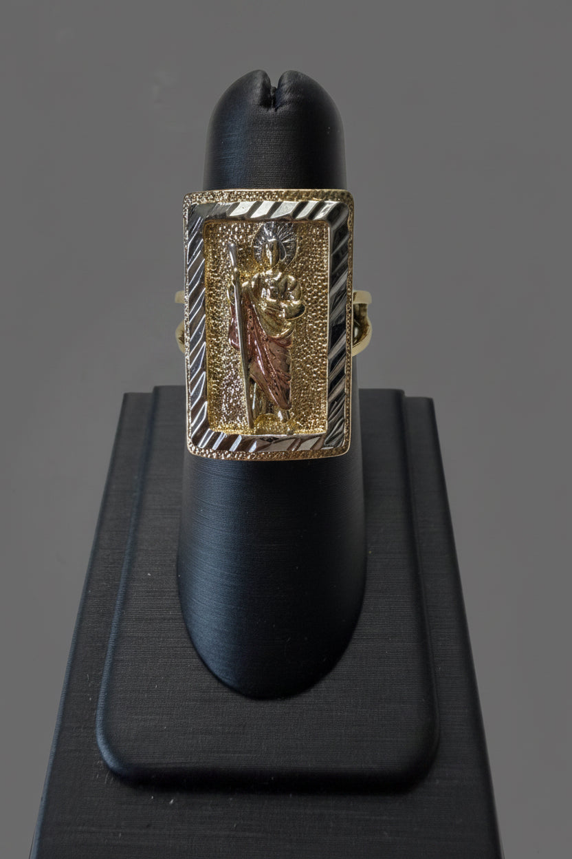 Anillo San Judas Tadeo Rectangular – Oro Laminado