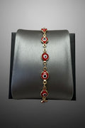 Pulsera Laminada Dorada de Ojo Turco Rojo – Amuleto contra el Mal de Ojo