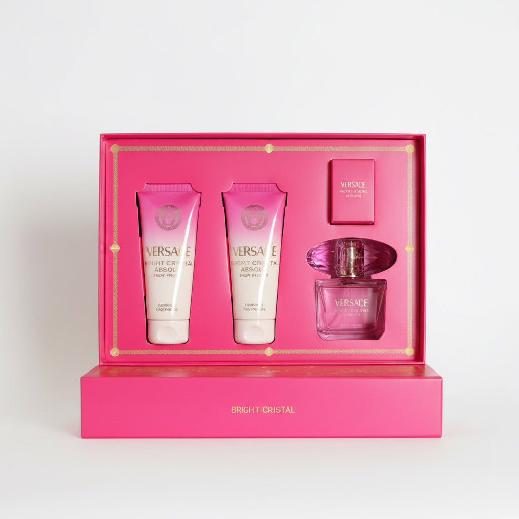 Versace Bright Crystal Absolu Eau de Parfum Gift Set para Mujer – 4 piezas