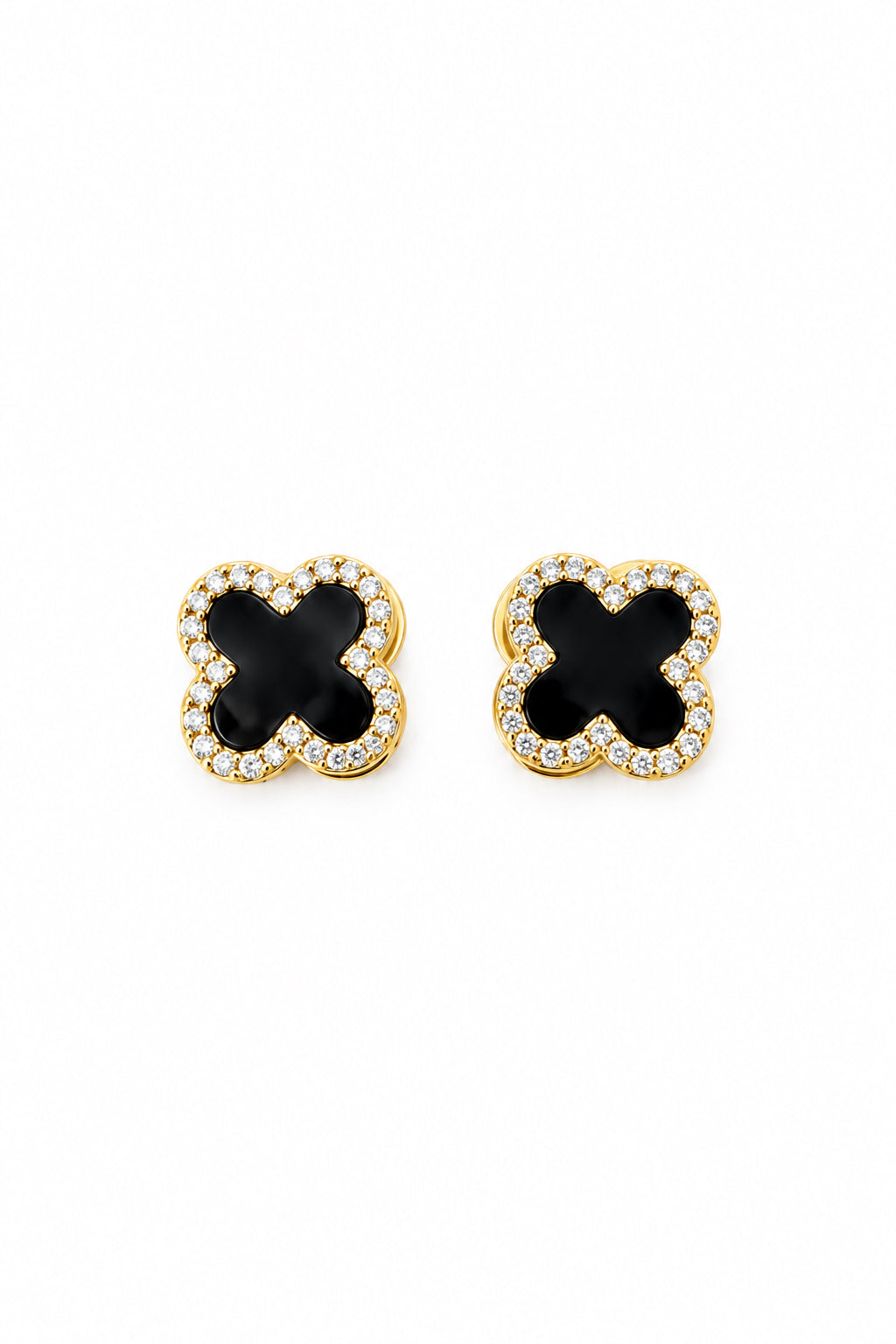 Aretes de trebol oro laminado