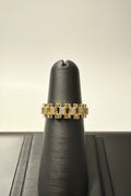 Anillo Dorado con Zirconias – Oro Laminado