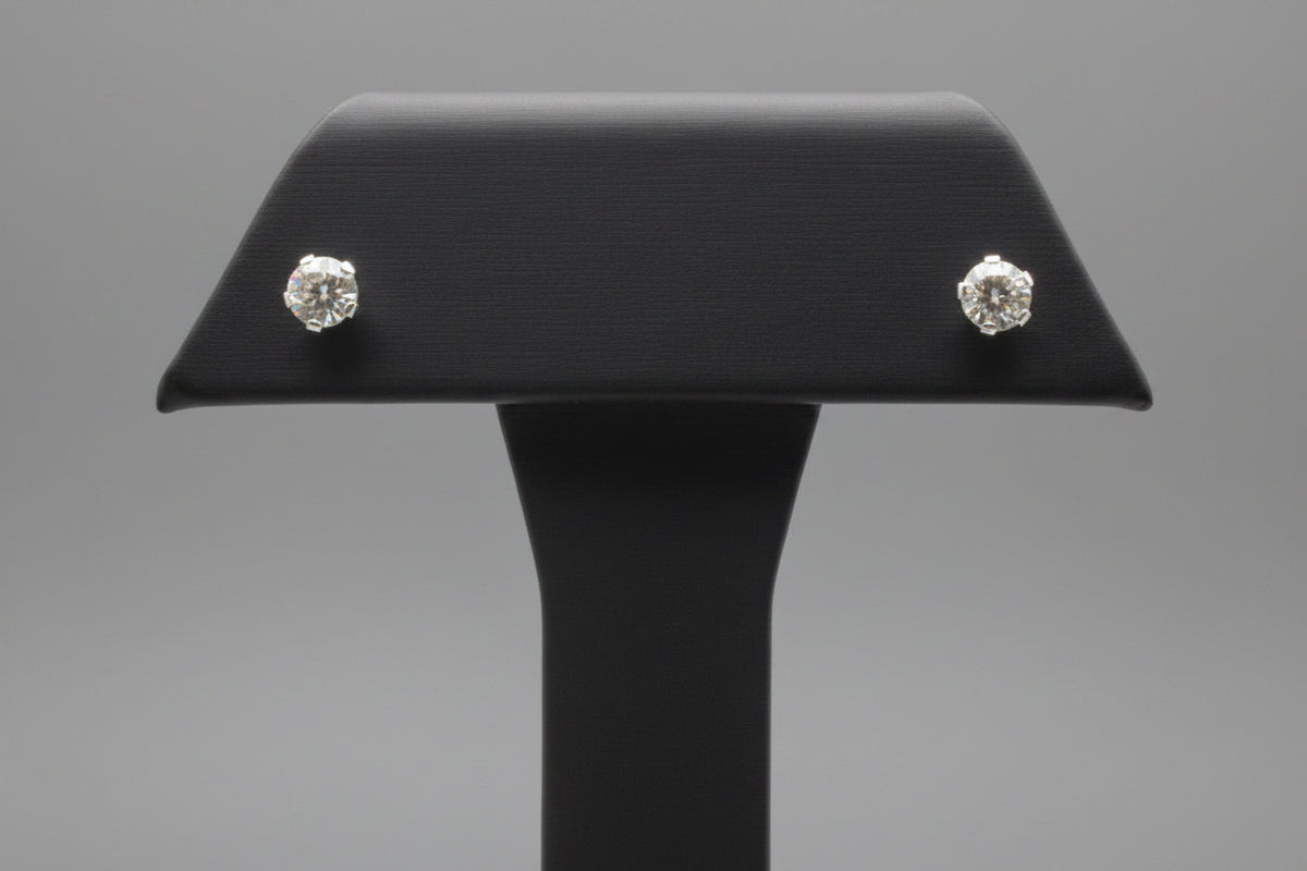 Aretes de plata zirconia cuadrada