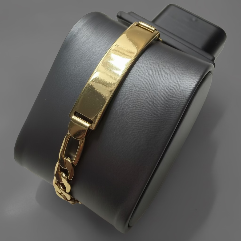 Pulsera ID de Oro Laminado con Eslabón Figaro