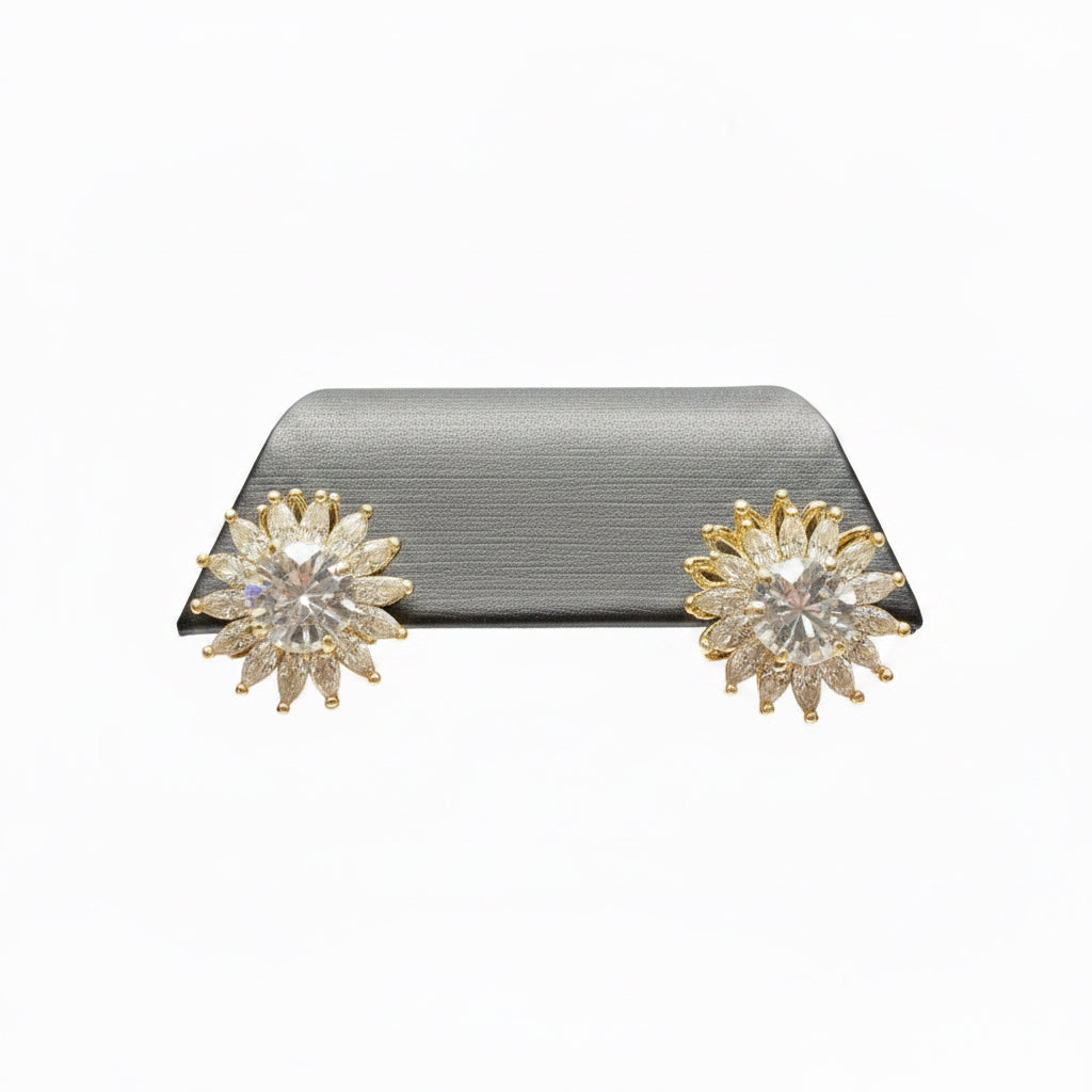 Aretes Girasol  oro laminado